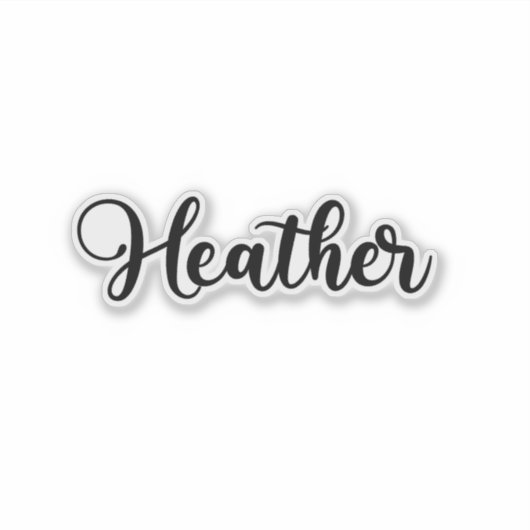 Heather Name – 手書き書 シール (正面)