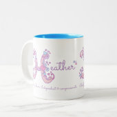 Heather name meaning monogram H personalized mug ツートーンマグカップ (正面左)