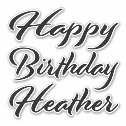 Heather Name Vorname black Sticker Geburtstag シール (正面)
