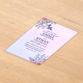 heather periwinkle plum lavender blue Wedding アクリル招待状 (レイダウン)