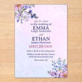 heather periwinkle plum lavender blue Wedding  アクリル招待状 (正面)