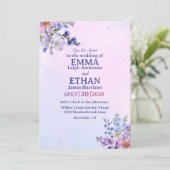 heather periwinkle plum lavender blue Wedding 招待状 (スタンド正面)