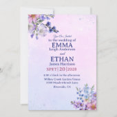 heather periwinkle plum lavender blue Wedding 招待状 (正面)