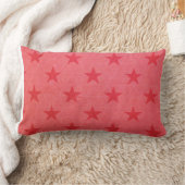 Heather pink and red starred throw pillow ランバークッション (ブランケット)