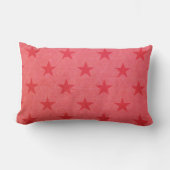 Heather pink and red starred throw pillow ランバークッション (正面)