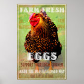 Heather Saulsburyによる地元の鶏のサポート ポスター (正面)