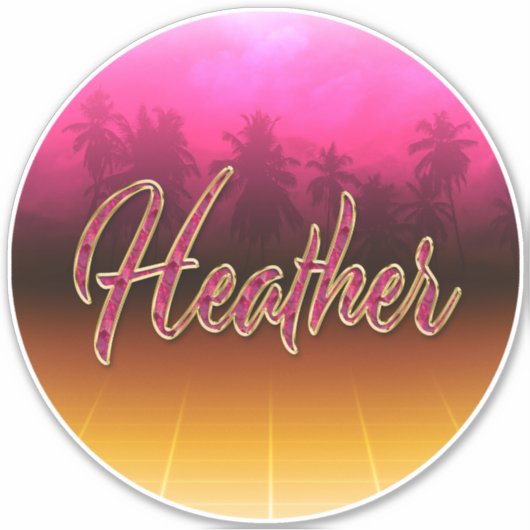 Heather Vorname Name golden pink Aufkleber Sticker シール (正面)