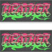 Heather Vorname Name Graffiti Aufkleber Sticker シール (正面)
