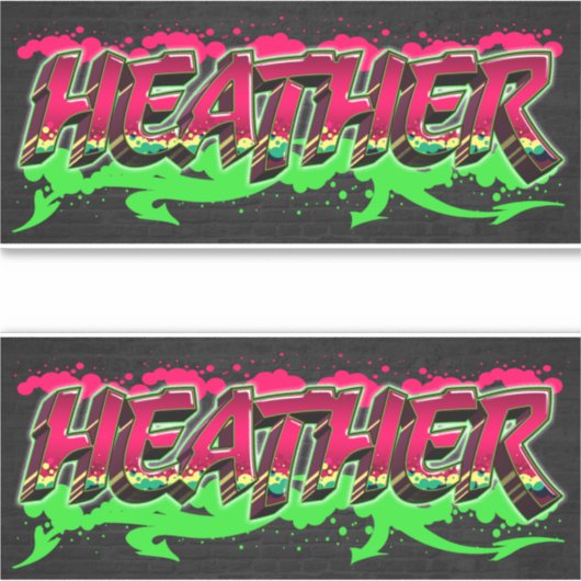 Heather Vorname Name Graffiti Aufkleber Sticker シール (正面)