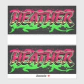 Heather Vorname Name Graffiti Aufkleber Sticker シール (シート)