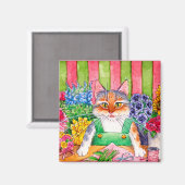 Heather's Flower Shop catかわいい磁石を子猫に マグネット (正面/裏面)