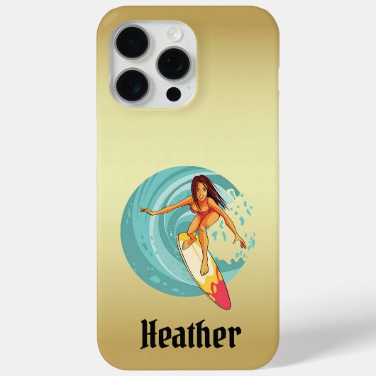 Heather's Surfer Girl Golden Phone Case Case-Mate iPhoneケース (裏面)