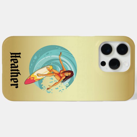 Heather's Surfer Girl Golden Phone Case Case-Mate iPhoneケース (裏面 (横))