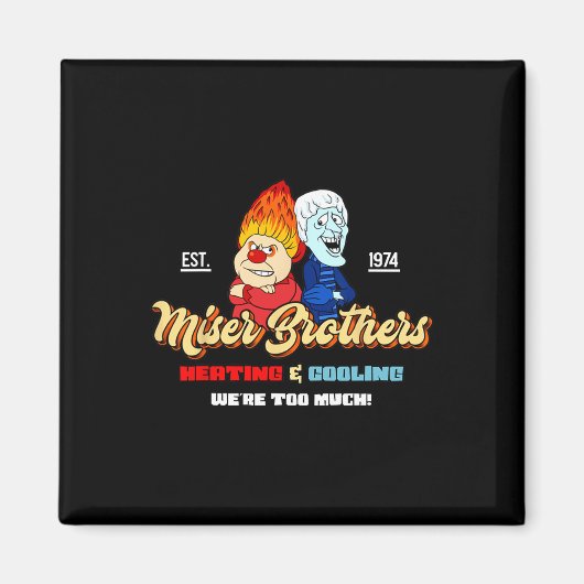 Heating And Cooling Brothers Christmas Retro  マグネット (正面)