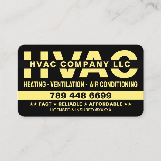 Heating & Cool Air Conditioning | Best Luxury HVAC 名刺 (正面)