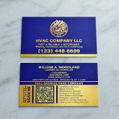 (Heating Cooling, Air Conditioning) Blue Gold HVAC 名刺
