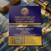 (Heating Cooling, Air Conditioning) Blue Gold HVAC