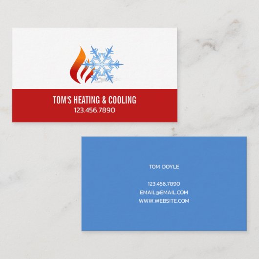 Heating & Cooling ,Air Conditioning HVAC  Business 名刺 (正面/裏面)