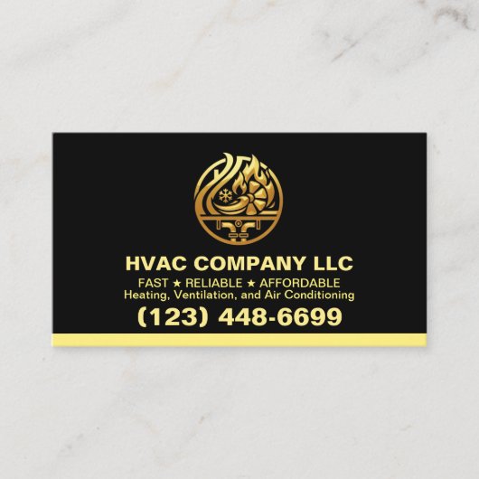 Heating & Cooling & Air Conditioning | Luxury HVAC 名刺 (正面)