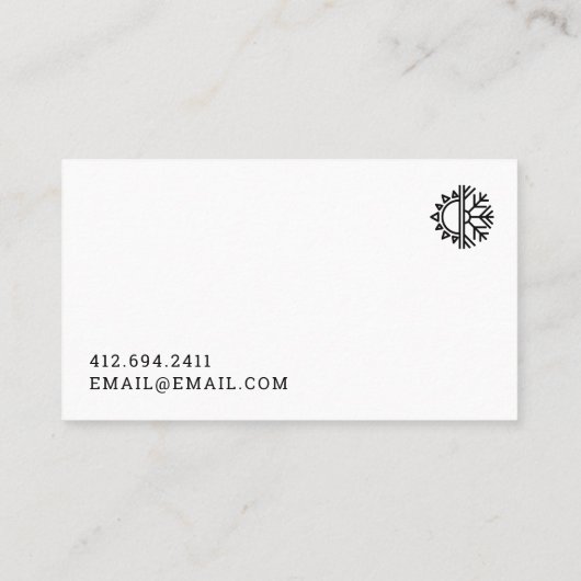 Heating & Cooling Business Card 名刺 (裏面)