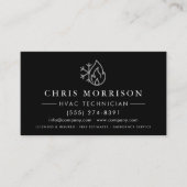 Heating & Cooling HVAC QR Code Black 名刺 (正面)