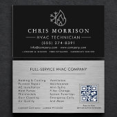 Heating & Cooling HVAC QR Code Black 名刺