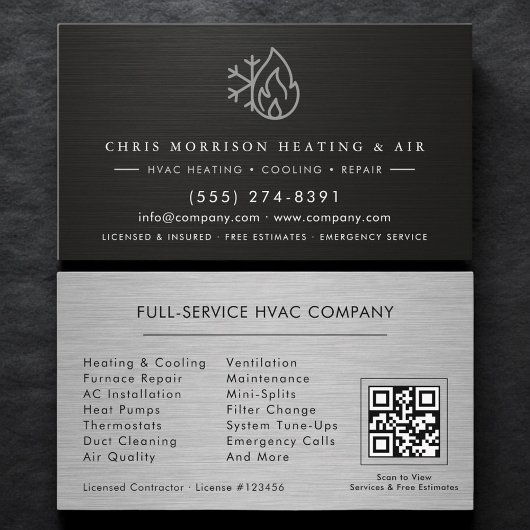 Heating Cooling Repair & Installation QR Code 名刺