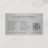 Heating Cooling Repair & Installation QR Code 名刺 (裏面)