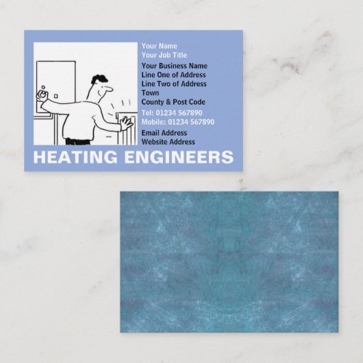 Heating Engineers Cartoon 名刺 (正面/裏面)