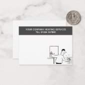 Heating Services Cartoonテーマをカスタマイズ ノートカード (正面/裏面インサイチュ)