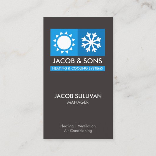 Heating Ventilation Air Conditioning Cooling Busin 名刺 (正面)