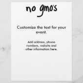 Heatthy Food Promotion WhiteのGMOなし チラシ (裏面)