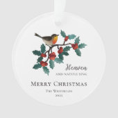 Heaven and Nature Sing Bird on Holly Christmas オーナメント (正面)