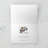 Heaven and Nature Sing Winter Bird Holly Christmas カード (内部)