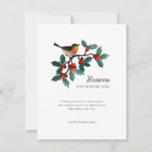 Heaven and Nature Sing Winter Bird Holly Christmas シーズンカード (正面)