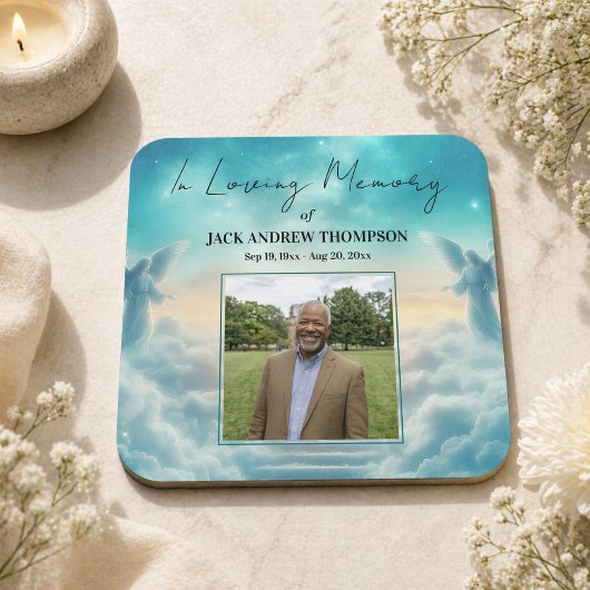 Heaven Angels Celebration Of Life Photo  スクエアペーパーコースター