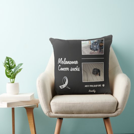 Heaven-Held Melanoma Pet Tribute Layout クッション (椅子)