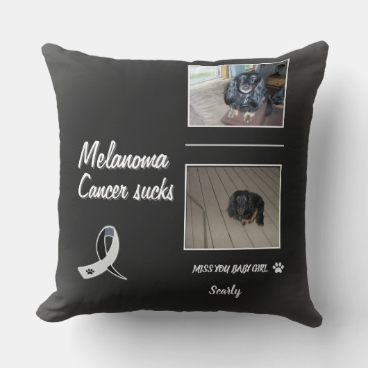 Heaven-Held Melanoma Pet Tribute Layout クッション (正面)
