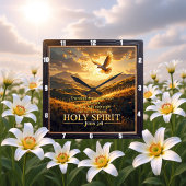 Heaven Holy Spirit Dove Sunset John 3:8 Verse スクエア壁時計