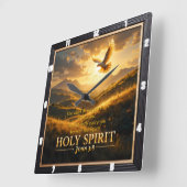 Heaven Holy Spirit Dove Sunset John 3:8 Verse スクエア壁時計 (傾斜)