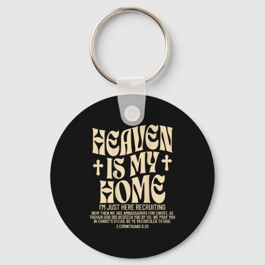 Heaven Is My Home Cross Christian Religious (on Ba キーホルダー (正面)