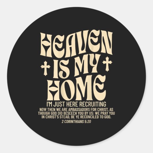 Heaven Is My Home Cross Christian Religious (on Ba ラウンドシール (正面)
