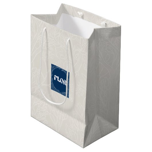 Heaven Ivory Florist Gift Bag ミディアムペーパーバッグ (正面アングル)