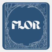 Heaven Nocturne Florist Logo Sticker スクエアシール (正面)