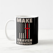 Heaven Us Flag Patriotic Christian Religious God J コーヒーマグカップ (左)