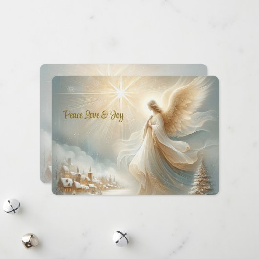 Heavenly Angel Christmas Card - Flat Holiday Card シーズンカード (正面/裏面インサイチュ)