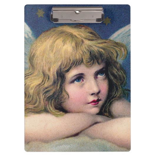 Heavenly angel daydreaming on a cloud in the sky クリップボード (正面)