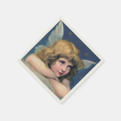 Heavenly angel daydreaming on a cloud in the sky スタンダードカクテルナプキン (角)