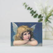 Heavenly angel daydreaming on a cloud in the sky ポストカード (スタンド正面)