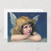 Heavenly angel daydreaming on a cloud in the sky ポストカード (正面/裏面)